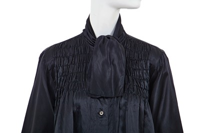 Lot 46 - A Comme des Garçons black satin smock, ‘Indigo Dye and Twist’ collection, Spring-Summer 1982