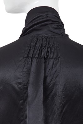 Lot 46 - A Comme des Garçons black satin smock, ‘Indigo Dye and Twist’ collection, Spring-Summer 1982