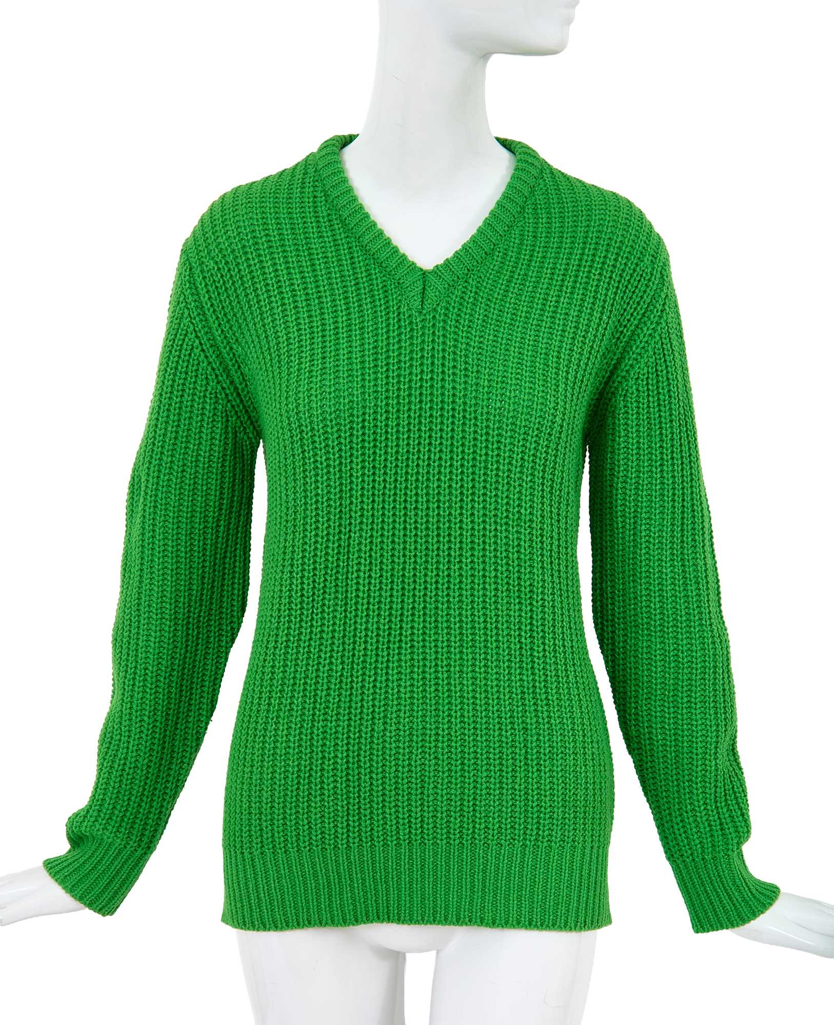 Lot 24 - A Comme des Garçons knitted green wool sweater, early 1980s