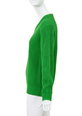 Lot 24 - A Comme des Garçons knitted green wool sweater, early 1980s