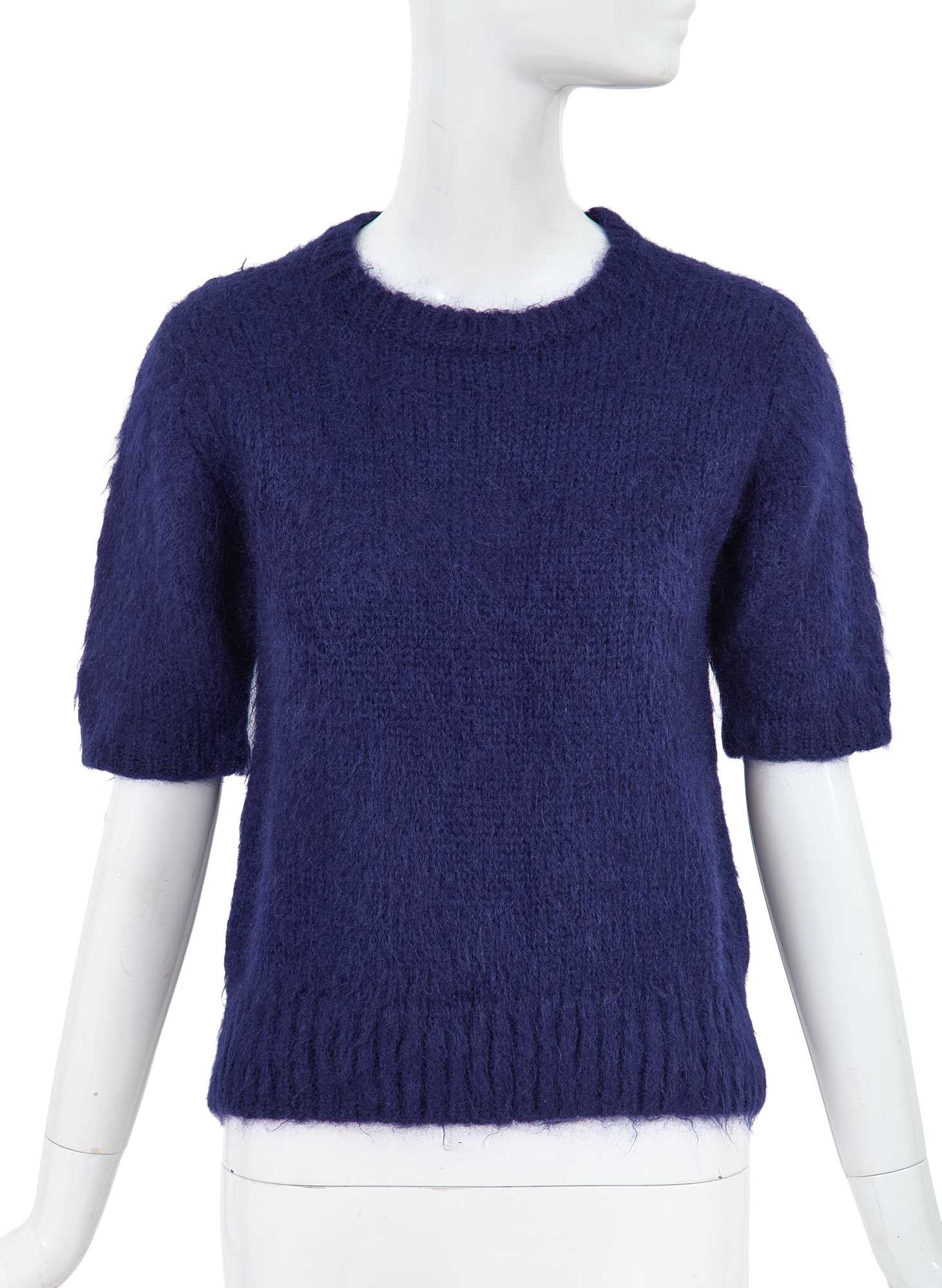 Lot 25 - A Comme des Garçons navy knitted mohair top, early 1980s