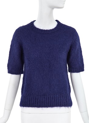 Lot 25 - A Comme des Garçons navy knitted mohair top, early 1980s