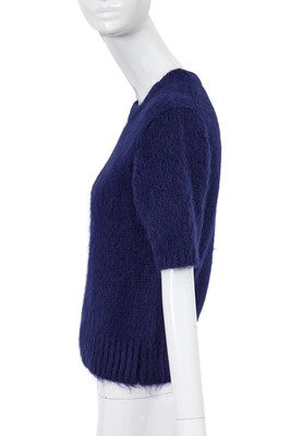 Lot 25 - A Comme des Garçons navy knitted mohair top, early 1980s
