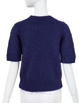 Lot 25 - A Comme des Garçons navy knitted mohair top, early 1980s