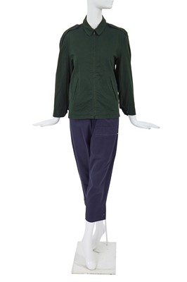 Lot 26 - A Comme des Garçons blue and green cotton ensemble, early 1980s