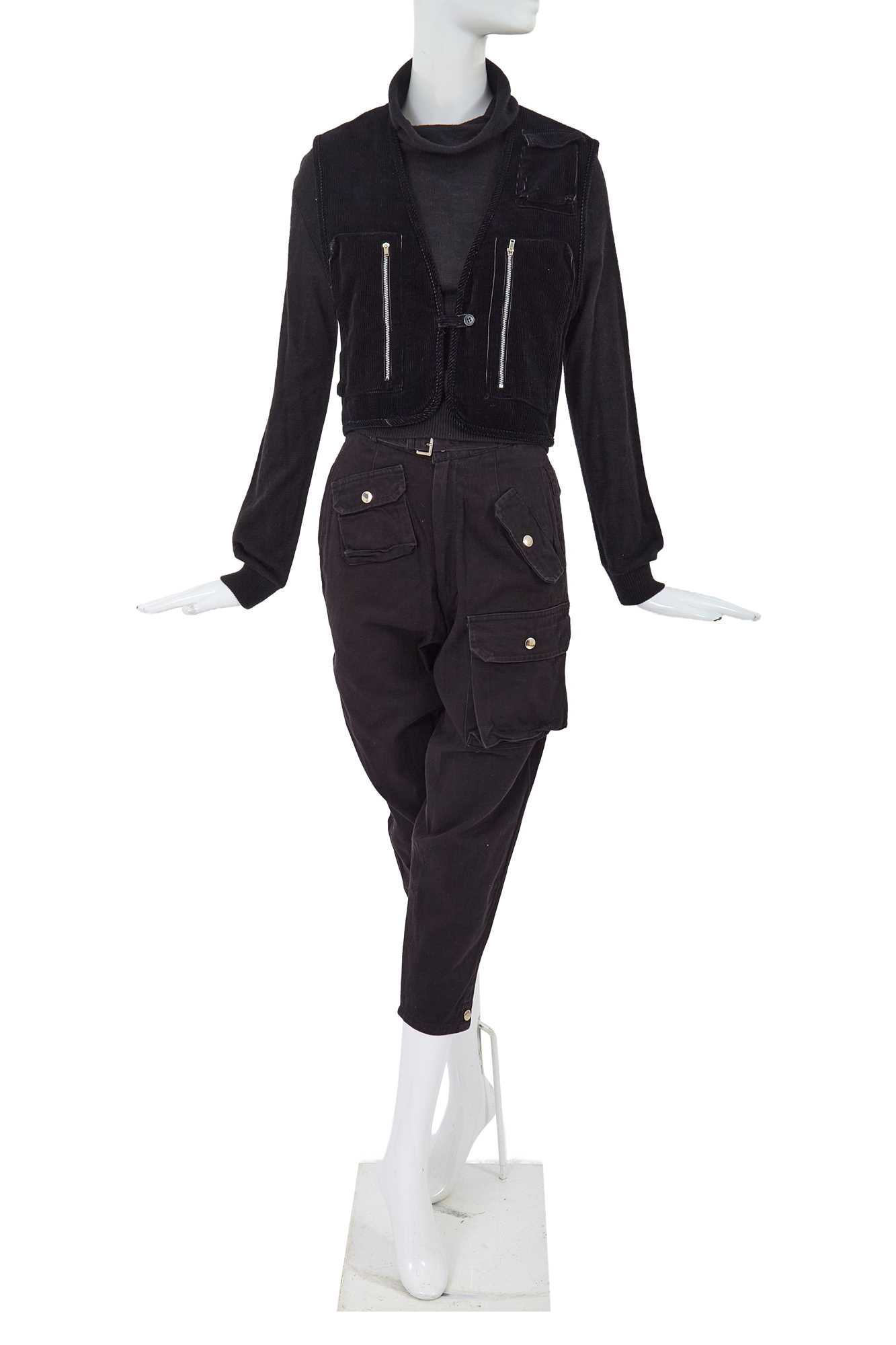 Lot 29 - A Comme des Garçons black ensemble, early 1980s