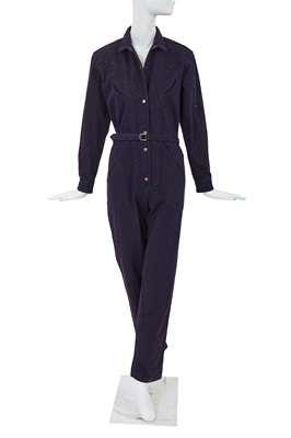 Lot 21 - A Comme des Garçons Western-inspired navy cotton drill jumpsuit, circa 1980