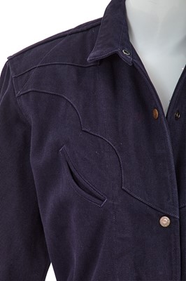 Lot 21 - A Comme des Garçons Western-inspired navy cotton drill jumpsuit, circa 1980