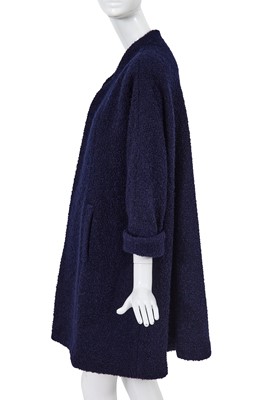 Lot 20 - A Comme des Garçons navy bouclé mohair coat, circa 1980