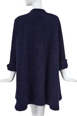 Lot 20 - A Comme des Garçons navy bouclé mohair coat, circa 1980