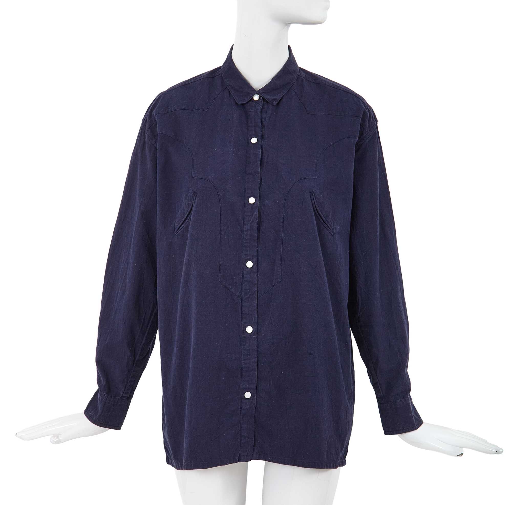 Lot 22 - A Comme des Garçons navy cotton Western shirt, circa 1980