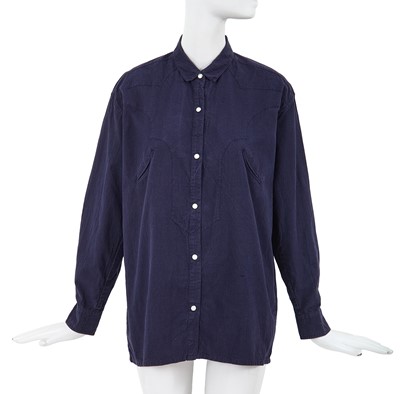 Lot 22 - A Comme des Garçons navy cotton Western shirt, circa 1980