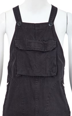 Lot 34 - A pair of Comme des Garçons black cotton dungarees, circa 1981