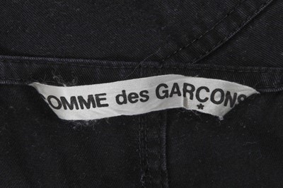 Lot 34 - A pair of Comme des Garçons black cotton dungarees, circa 1981