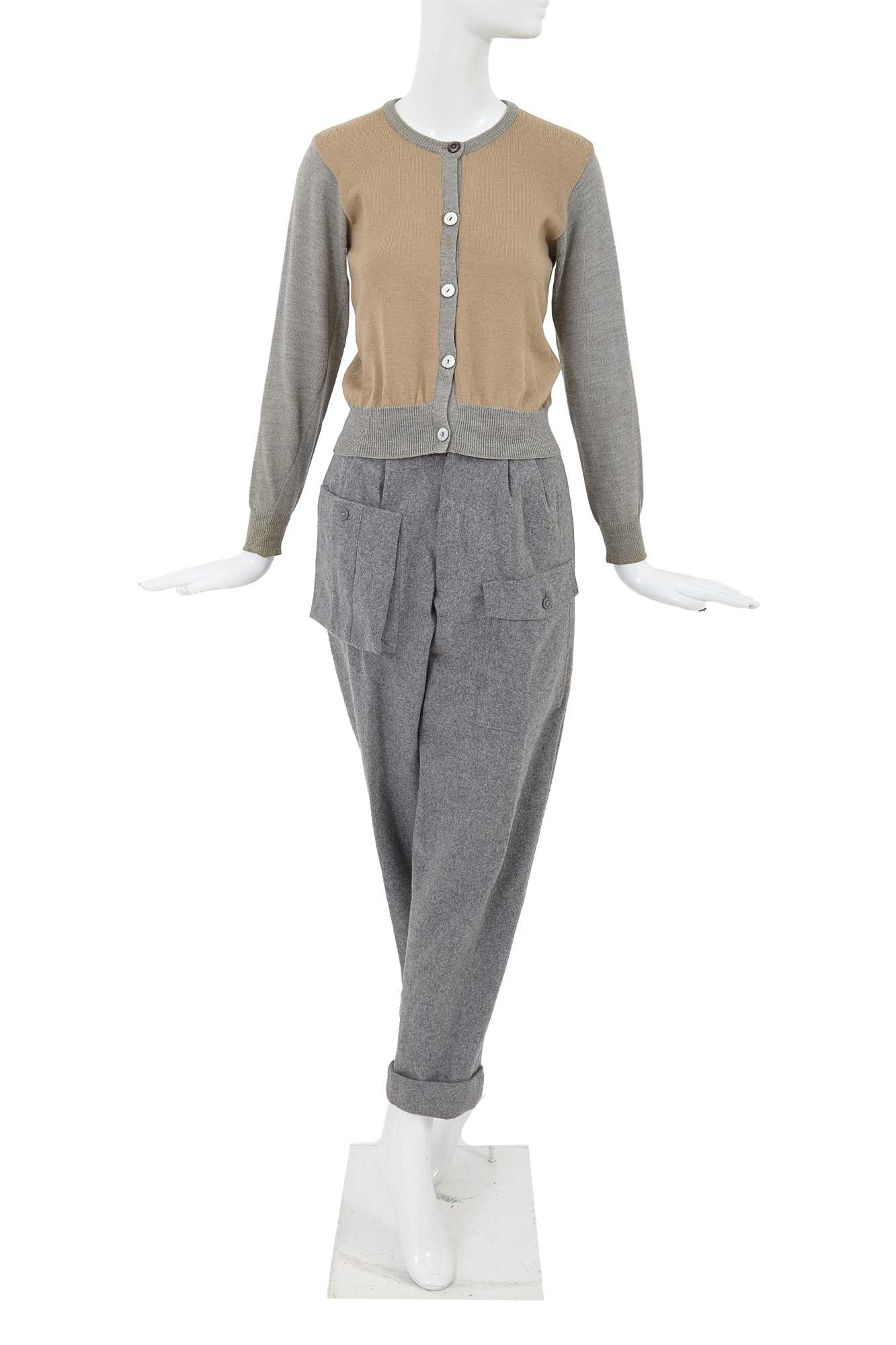 Lot 30 - A Comme des Garçons grey and beige wool ensemble, early 1980s