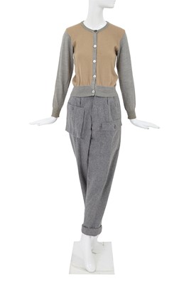 Lot 30 - A Comme des Garçons grey and beige wool ensemble, early 1980s
