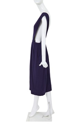 Lot 51 - A Comme des Garçons navy wool jersey pinafore skirt, circa 1982