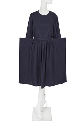 Lot 33 - A Comme des Garçons navy cotton ensemble, probably Spring-Summer 1981