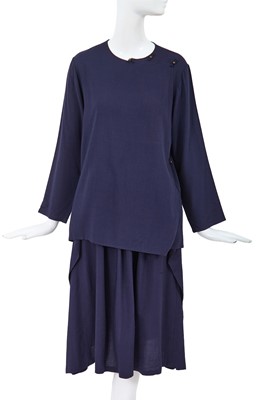 Lot 33 - A Comme des Garçons navy cotton ensemble, probably Spring-Summer 1981