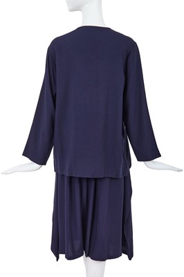 Lot 33 - A Comme des Garçons navy cotton ensemble, probably Spring-Summer 1981