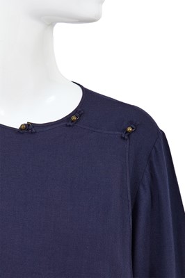 Lot 33 - A Comme des Garçons navy cotton ensemble, probably Spring-Summer 1981