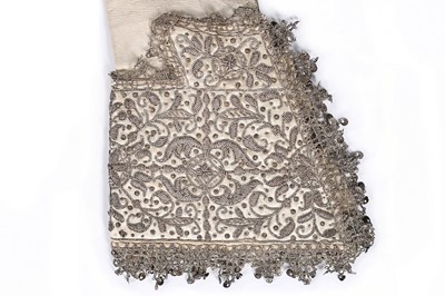 Lot 99 - A fine pair of men's embroidered white kid...
