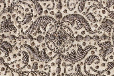 Lot 99 - A fine pair of men's embroidered white kid...