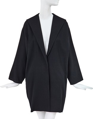Lot 43 - A Comme des Garçons black wool crêpe coat, probably ‘Pirates’ collection, Autumn-Winter 1981-82