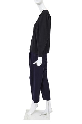Lot 40 - A Comme des Garçons black and blue wool ensemble, probably ‘Pirates’ collection, Autumn-Winter 1981-82