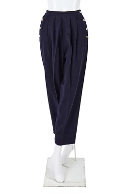 Lot 40 - A Comme des Garçons black and blue wool ensemble, probably ‘Pirates’ collection, Autumn-Winter 1981-82