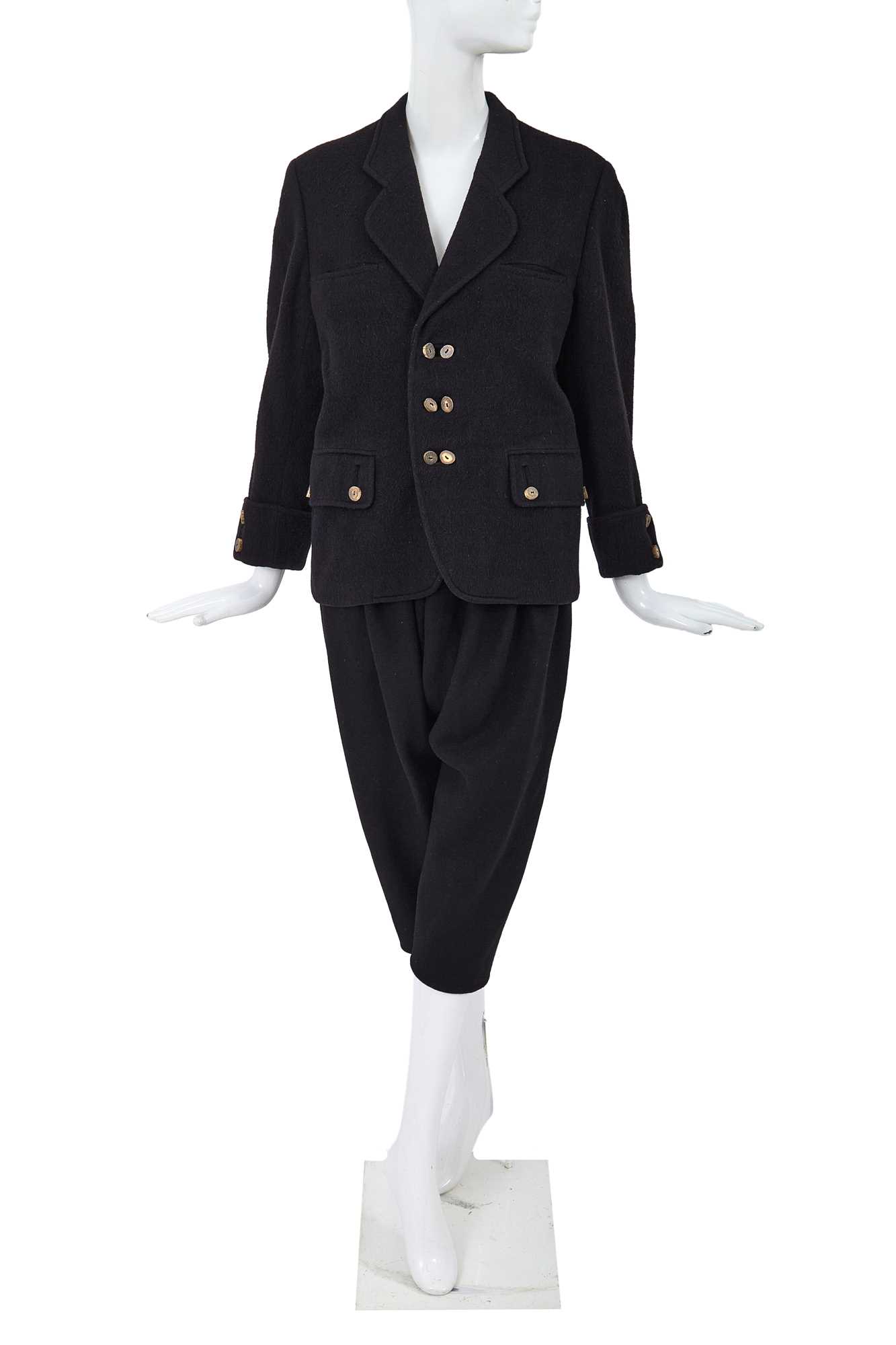 Lot 35 - A Comme des Garçons black wool ensemble, ‘Pirates’ collection, Autumn-Winter 1981-82