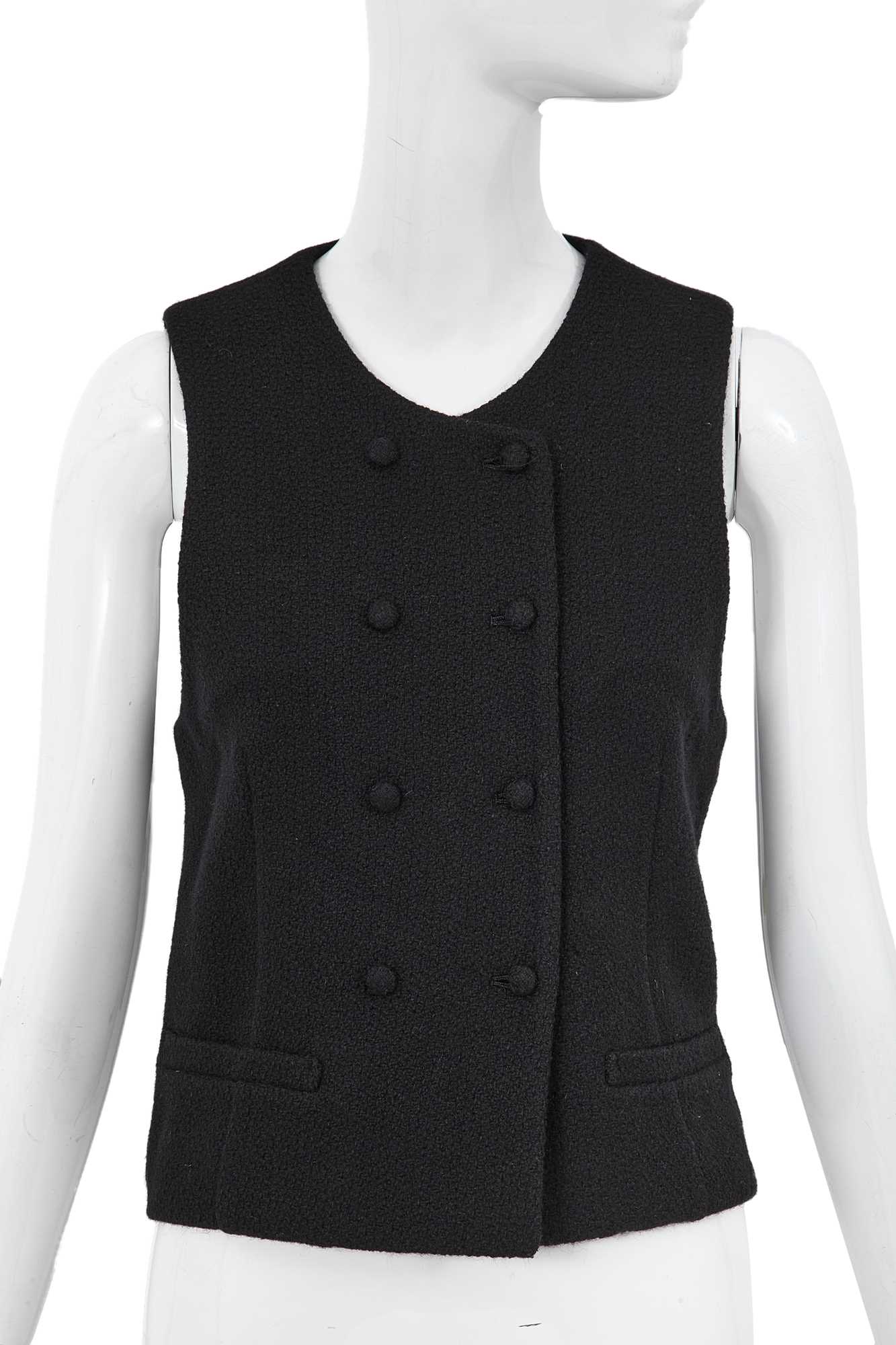 Lot 44 - A Comme des Garçons black bouclé wool waistcoat, ‘Pirates’ collection, Autumn-Winter 1981-82