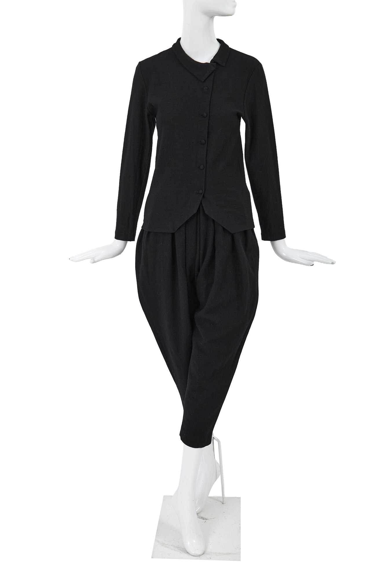 Lot 42 - A Comme des Garçons black wool ensemble, probably ‘Pirates’ collection, Autumn-Winter 1981-82