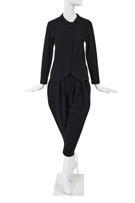 Lot 42 - A Comme des Garçons black wool ensemble, probably ‘Pirates’ collection, Autumn-Winter 1981-82