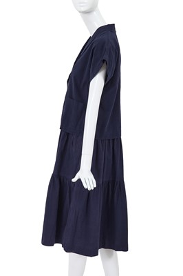 Lot 47 - A Comme des Garçons blue cotton jacket and dress, probably ‘Indigo Dye and Twist’ collection, Spring-Summer 1982