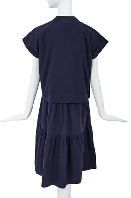 Lot 47 - A Comme des Garçons blue cotton jacket and dress, probably ‘Indigo Dye and Twist’ collection, Spring-Summer 1982