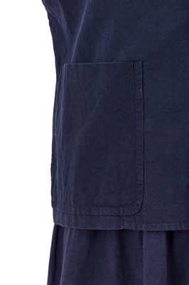 Lot 47 - A Comme des Garçons blue cotton jacket and dress, probably ‘Indigo Dye and Twist’ collection, Spring-Summer 1982