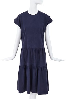 Lot 47 - A Comme des Garçons blue cotton jacket and dress, probably ‘Indigo Dye and Twist’ collection, Spring-Summer 1982