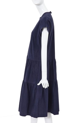 Lot 47 - A Comme des Garçons blue cotton jacket and dress, probably ‘Indigo Dye and Twist’ collection, Spring-Summer 1982