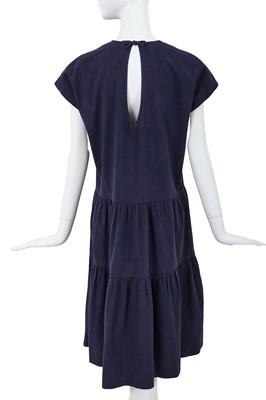 Lot 47 - A Comme des Garçons blue cotton jacket and dress, probably ‘Indigo Dye and Twist’ collection, Spring-Summer 1982