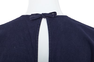 Lot 47 - A Comme des Garçons blue cotton jacket and dress, probably ‘Indigo Dye and Twist’ collection, Spring-Summer 1982