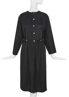 Lot 48 - A Comme des Garçons black rayon dress, probably ‘Indigo Dye and Twist’ collection, Spring-Summer 1982