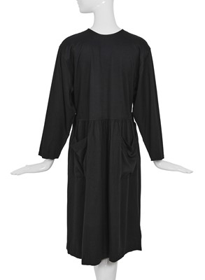 Lot 48 - A Comme des Garçons black rayon dress, probably ‘Indigo Dye and Twist’ collection, Spring-Summer 1982