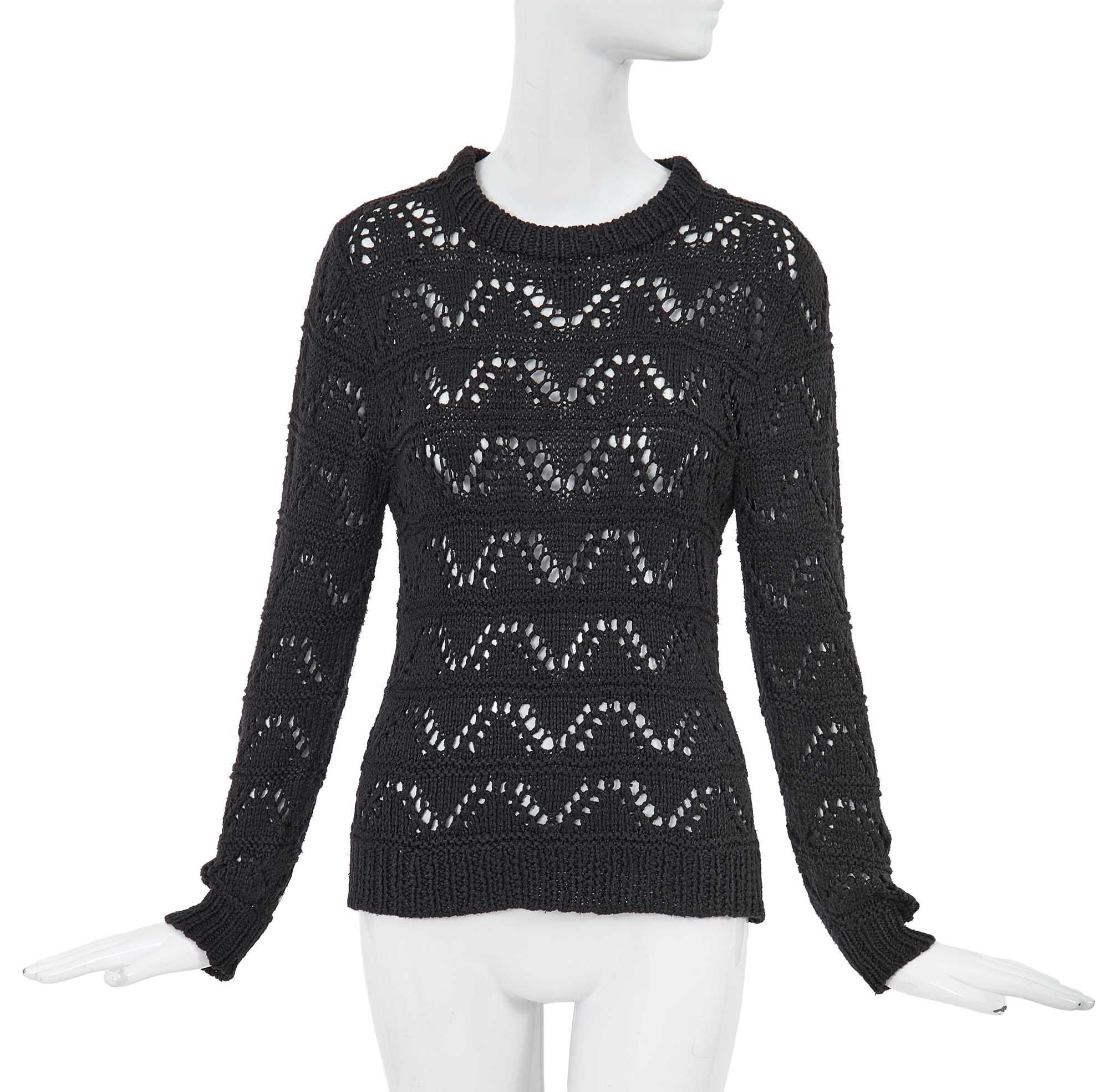Lot 57 - A Comme des Garçons black knitted cotton sweater, circa 1982