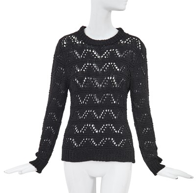 Lot 57 - A Comme des Garçons black knitted cotton sweater, circa 1982