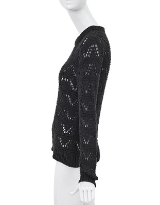 Lot 57 - A Comme des Garçons black knitted cotton sweater, circa 1982