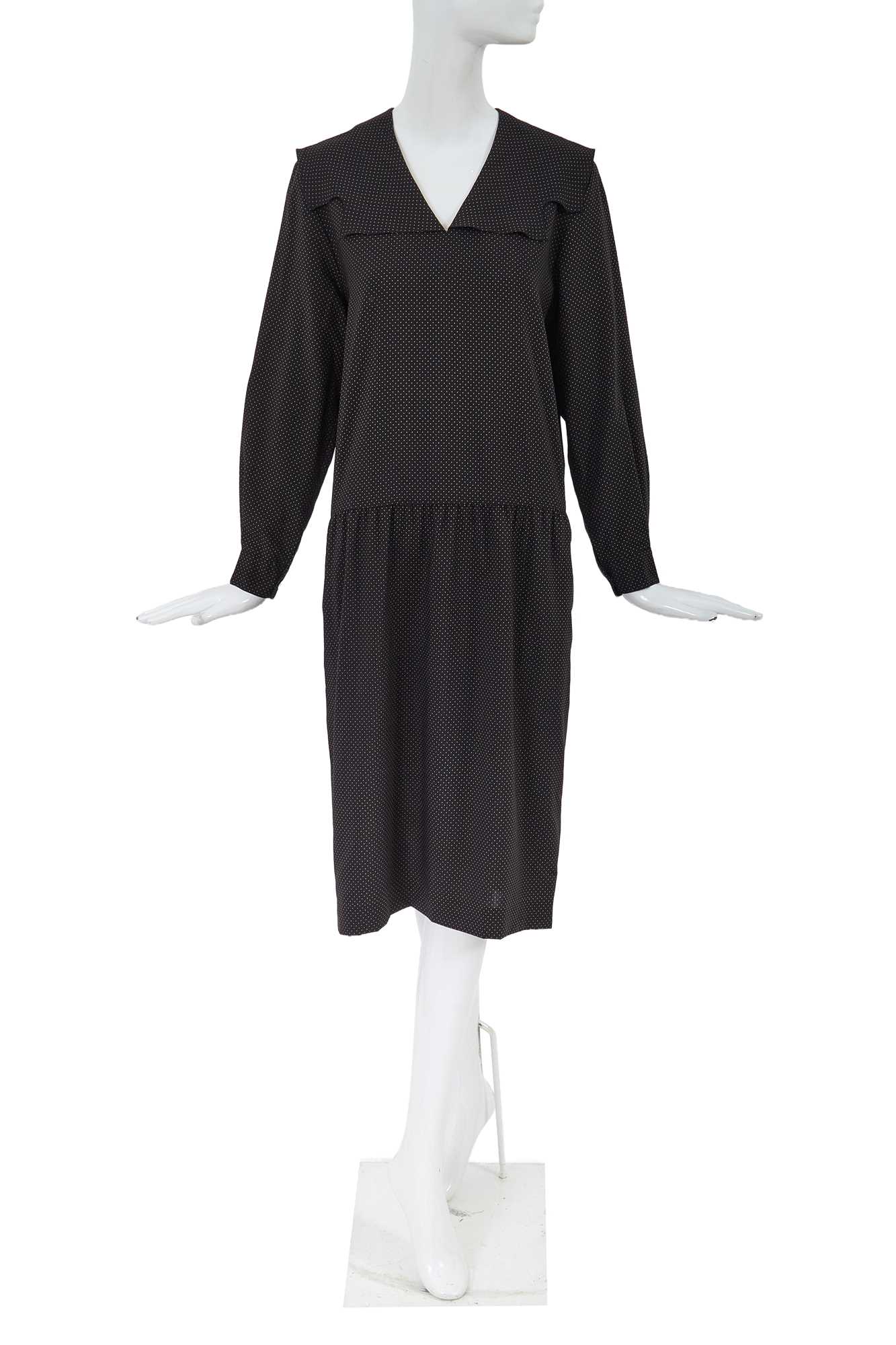 Lot 53 - A Comme des Garçons black and grey spotted wool dress, circa 1982