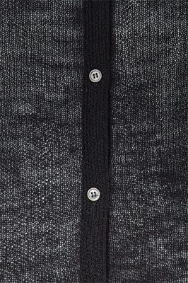 Lot 66 - A Comme des Garçons black wool-acrylic blend cardigan, probably 'Holes' collection, Autumn-Winter 1982-83