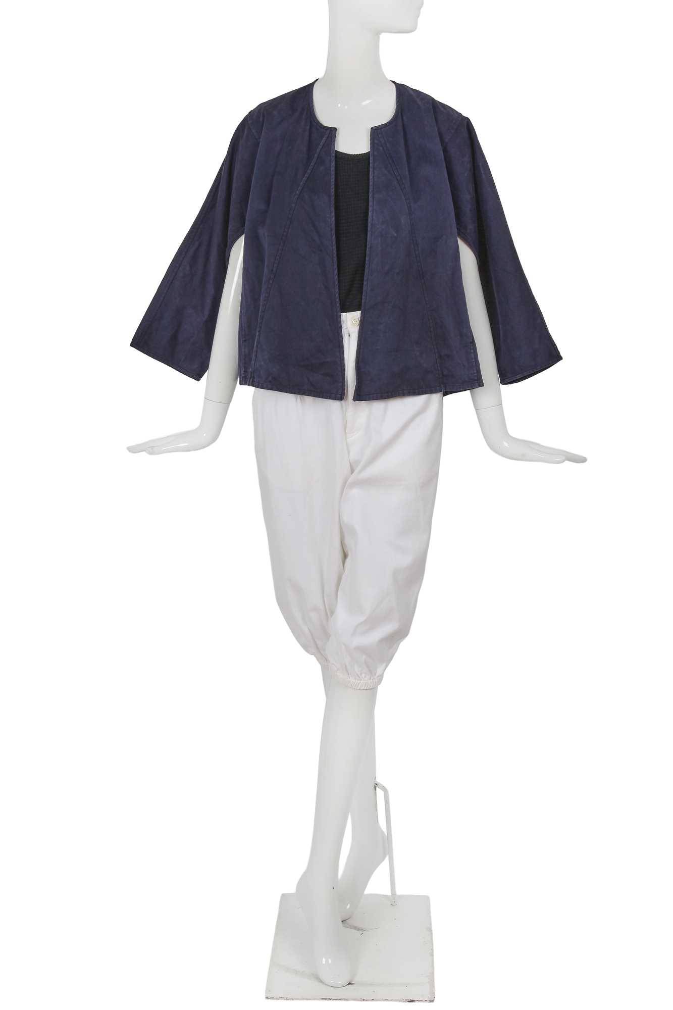 Lot 49 - A Comme des Garçons blue and white cotton ensemble, probably ‘Indigo Dye and Twist’ collection, Spring-Summer 1982
