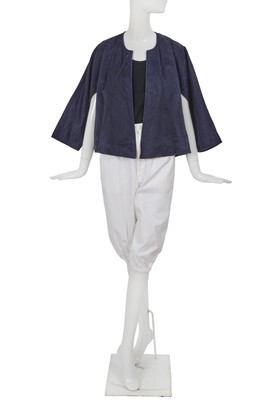 Lot 49 - A Comme des Garçons blue and white cotton ensemble, probably ‘Indigo Dye and Twist’ collection, Spring-Summer 1982